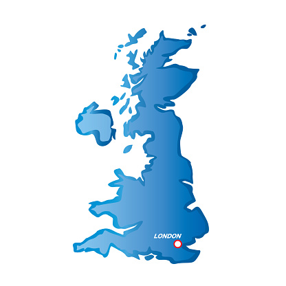 Shape of UK Map and London. Vector Illustration