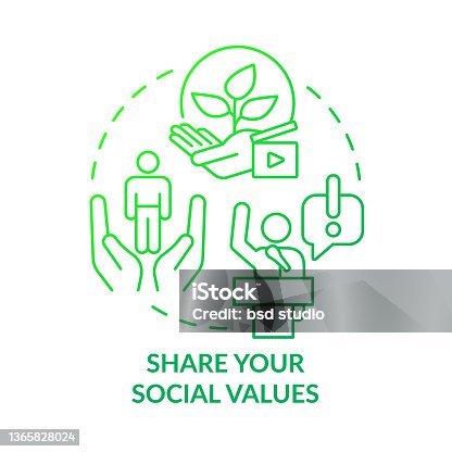 istock Share your social values green gradient concept icon 1365828024