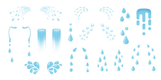 Shedding tears, tear streams, tears drops flows, crying Shedding tears, tear streams, tears drops flows, crying, weeping, sobbing or mourning vector illustrations in various styles, a set cartoon cry icons isolated on white teardrop stock illustrations