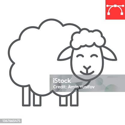 istock Sheep line icon 1367665475