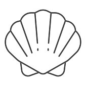istock Shell thin line icon, ocean concept, shellfish shell sign on white background, seashell icon in outline style for mobile concept and web design. Vector graphics. 1254892308