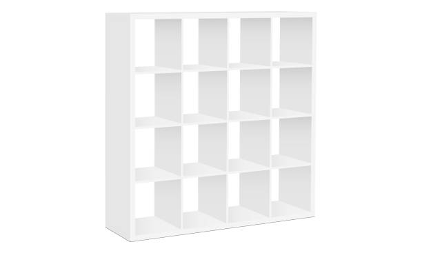 Best White Bookshelves With Cabinets Illustrations Royalty Free