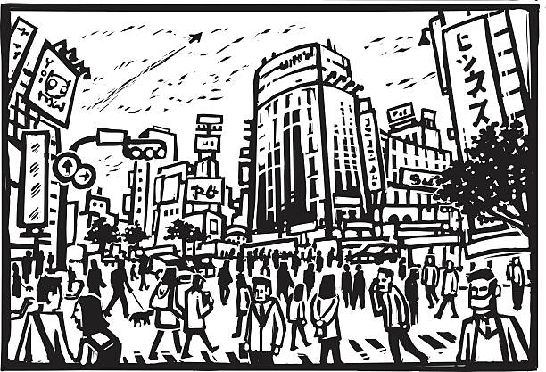 渋谷スクランブル交差点 - 渋谷点のイラスト素材／クリップアート素材／マンガ素材／アイコン素材