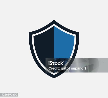 istock Shield and sword icon vector logo design template 1266892400