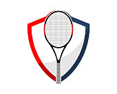 Shield protection with tennis racket in the middle