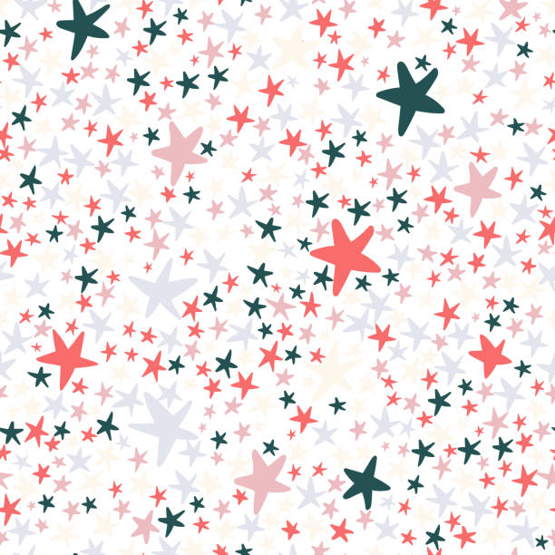 Shining stars seamless repeat pattern design. vector art illustration