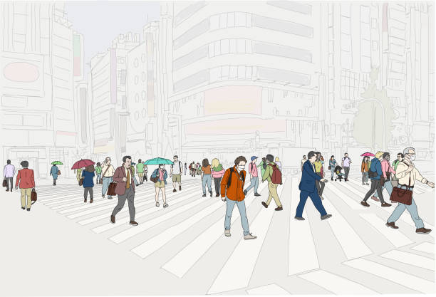 新宿交差点図面 - 渋谷点のイラスト素材／クリップアート素材／マンガ素材／アイコン素材