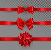 istock Shiny color satin ribbon on white background 1328637969