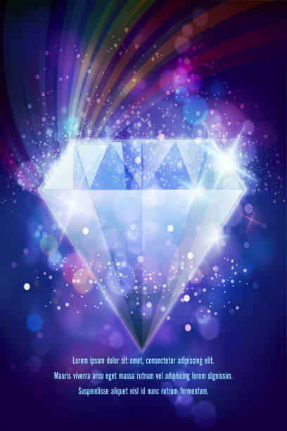 stockillustraties, clipart, cartoons en iconen met shiny diamond on defocused background with sparkle - diamant ring display