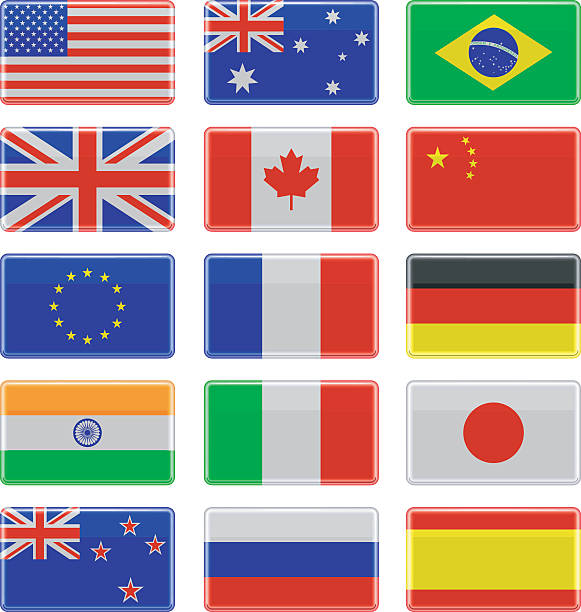 błyszczący flags - england australia stock illustrations