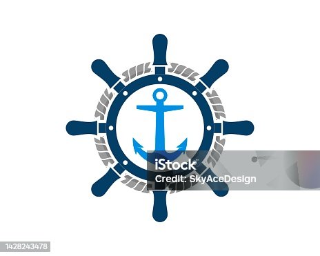 istock ship wheel with anchor inside 1428243478