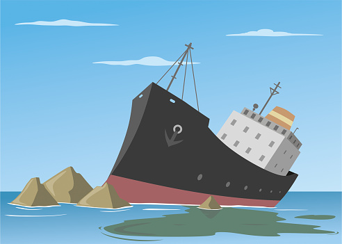 Ship wreck vector illustration