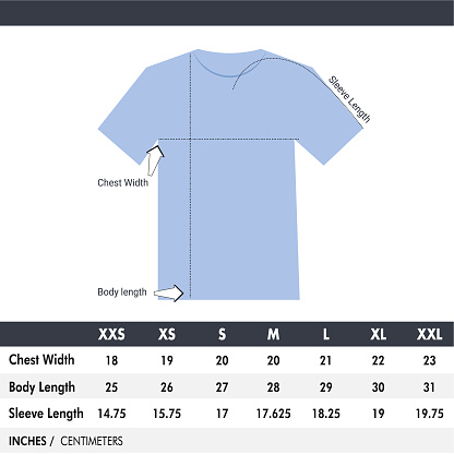 Shirt Size Table Template