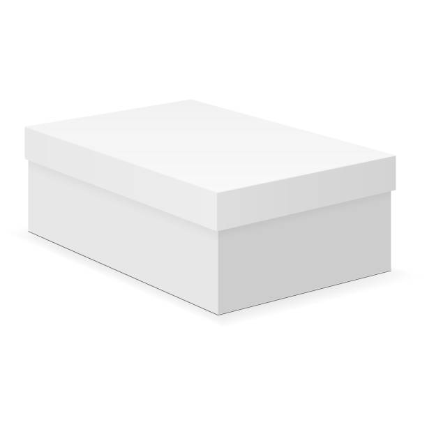 Shoe box mock up isolated Shoe box mock up isolated on white background. Vector illustration lid stock illustrations