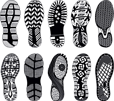 Shoe Tracks Illustration Stock Illustration - Download Image Now - iStock