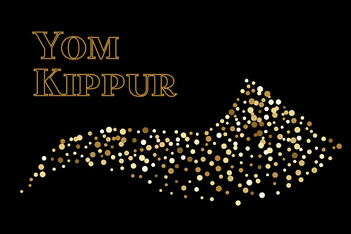 shofar yom kippur greeting card vector illustration stock