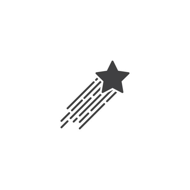stockillustraties, clipart, cartoons en iconen met shooting star pictogram vector - vallende sterren