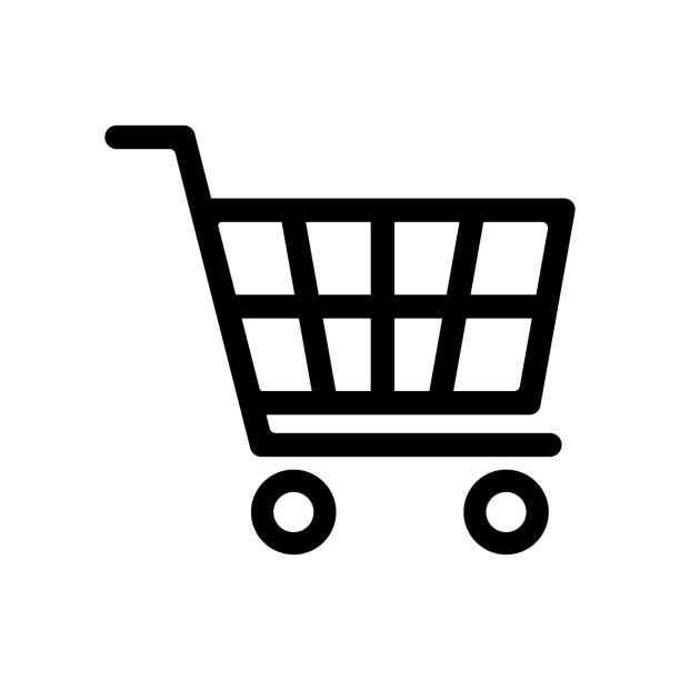 Shop cart icon symbol simple design Shop cart icon symbol simple design supermarket clipart stock illustrations