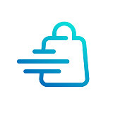 istock Shopping Bag Flat Logo design 1354846305