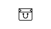 istock Shopping bag line icon 1135950312