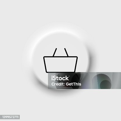 istock Shopping basket line icon in black. Basket store modern flat illustration. Isolated on neomorphism button. Symbol for logo, outline, mobile, app, banner, web design, dev, ui, ux, gui. Vector EPS 10 1399572711