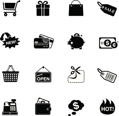 Shopping & Consumerism icons | White or Black series
