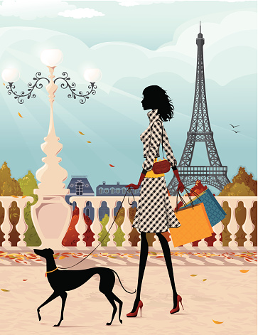 Shopping In Paris Stock Illustration - Download Image Now - iStock