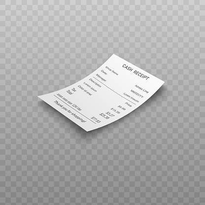 Shopping Paper Bill Or Financial Receipt In Vector Illustration Stock ...