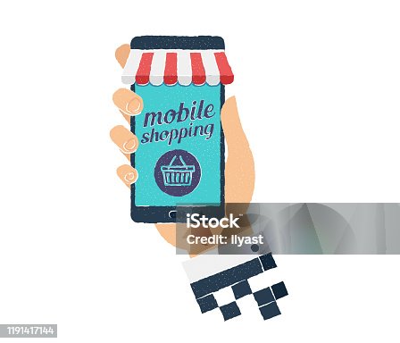 istock Shopping Time Flat Doodle Icon Design 1191417144