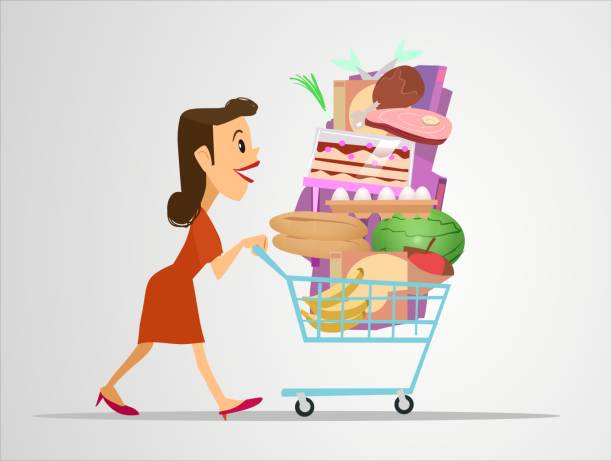 shopping shopping supermarket clipart stock illustrations