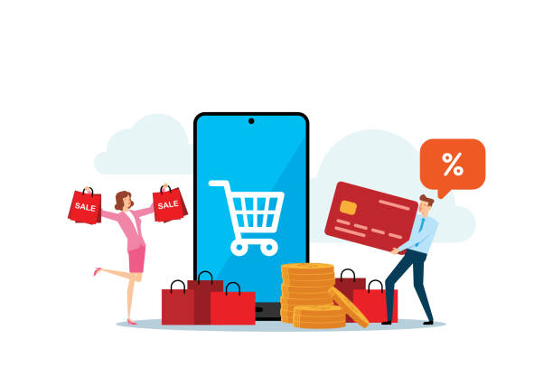 Shopping Shopping online shopping stock illustrations