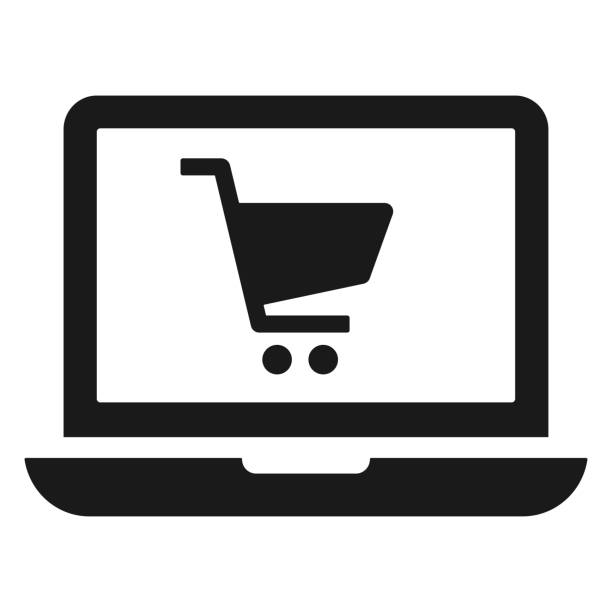 illustrazioni stock, clip art, cartoni animati e icone di tendenza di icona del vettore piatto del sito web shopping - shopping online