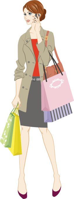 Vector illustration of Shopping women. vector