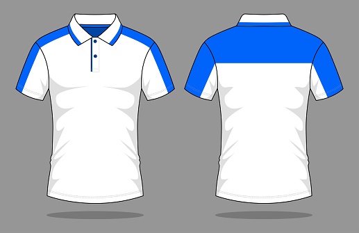 Short Sleeve Polo Shirt Design Whiteblue Vector Stock Illustration ...