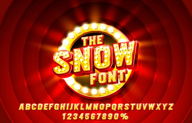 Show font set collection, letters and numbers symbol. Vector Show font set collection, letters and numbers symbol. Vector illustration movie theater stock illustrations