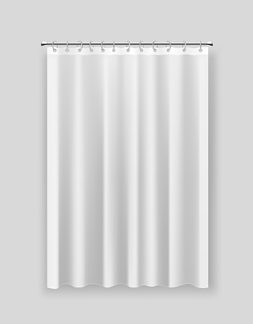 Shower curtain with steel cornice