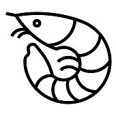 istock Shrimp Line Icon, Outline Symbol Vector Illustration 1308841869
