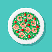 istock Shrimp Salad Overhead Icon 1300028295