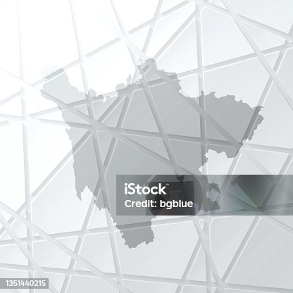 istock Sichuan map with mesh network on white background 1351440215