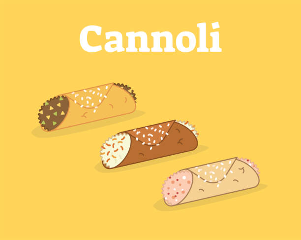 Sicilian Italian Cannoli Italian Cannoli siciliani vector illustration cannoli stock illustrations