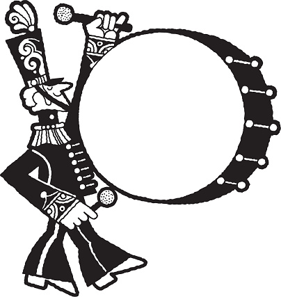 Side view of man playing drum