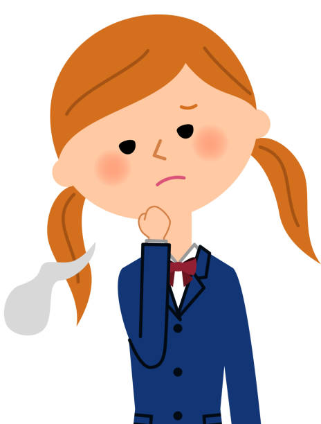 Worried School Girl Clip Art, Vector Images & Illustrations - iStock