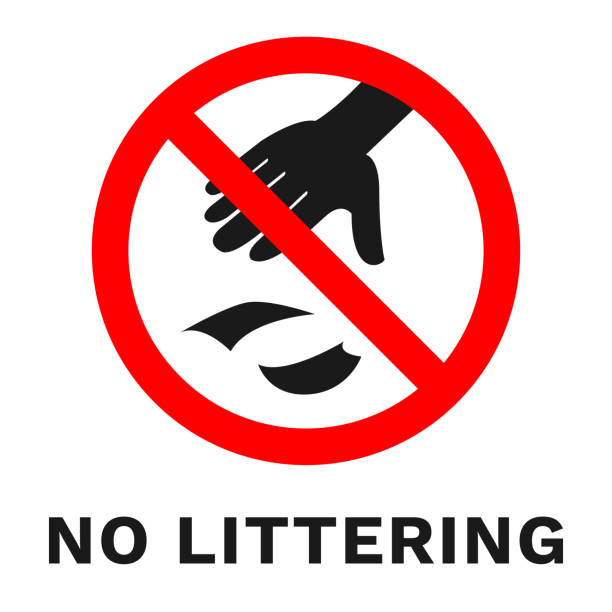 ゴミ捨て禁止の標示 イラスト素材 Istock