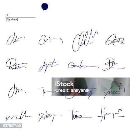 istock Signatures set 1137807430