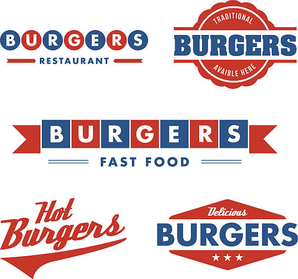 ilustrações, clipart, desenhos animados e ícones de placas e símbolo, restaurante de fast food - lanchonete