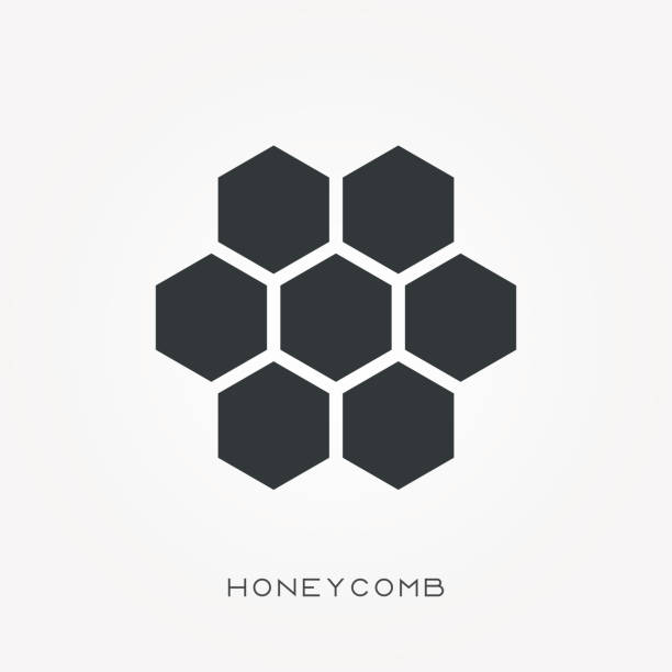 Silhouette icon honeycomb  beehive stock illustrations
