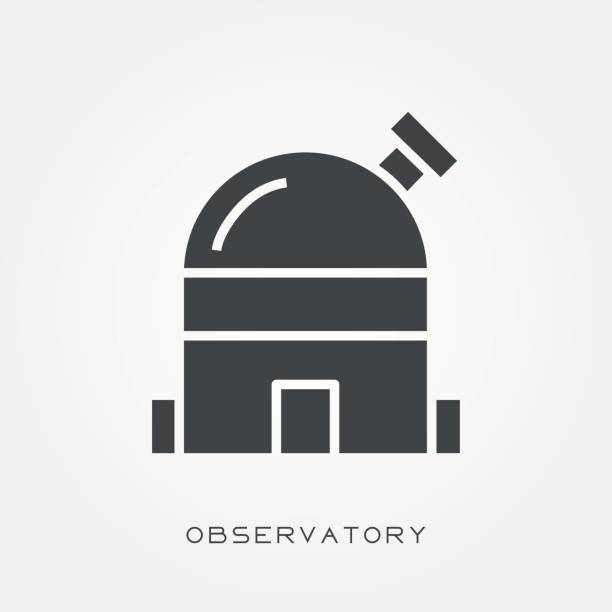 Silhouette icon observatory Silhouette icon observatory observatory stock illustrations