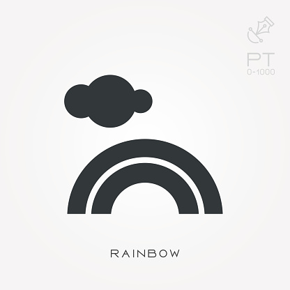Silhouette Icon Rainbow Stock Illustration - Download Image Now - iStock