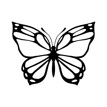 Download Silhouette Of A Butterfly Vector Sign Stock Illustration ...