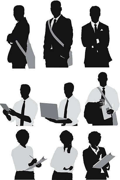 Silhouette of business executives Silhouette of business executiveshttp://www.twodozendesign.info/i/1.png writing activity silhouettes stock illustrations